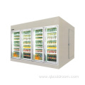 Glass Door Walk in Cooler ColdRoom For Supermarket